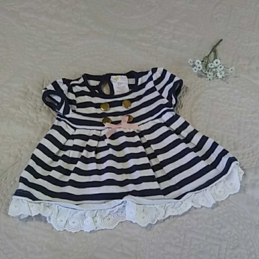 Girl's Striped Nautical Dress